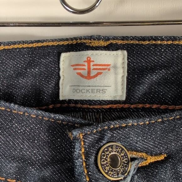 Dockers Mens Jeans 36x29 Mid-Rise Straight Leg Dark Wash Denim Casual Black - Picture 5 of 16